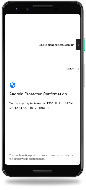 Protected Confirmation screen