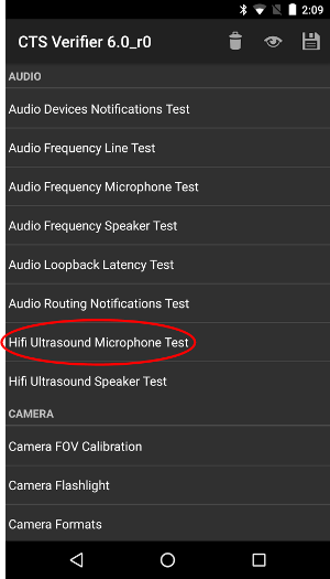 Micrófono paso 1, dispositivo de prueba