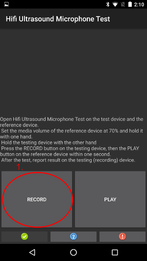 Etapa 2 do microfone, dispositivo de teste