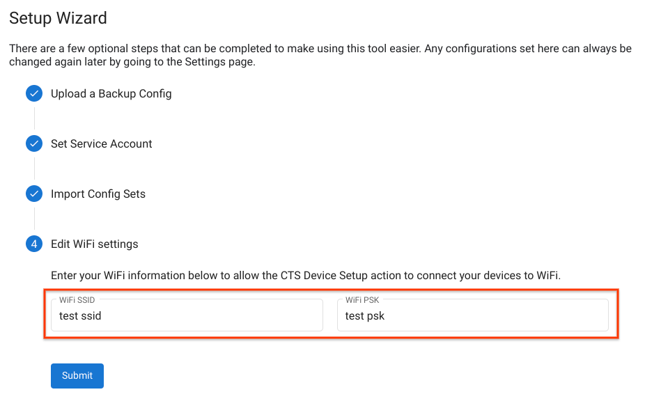 Configuración de wifi