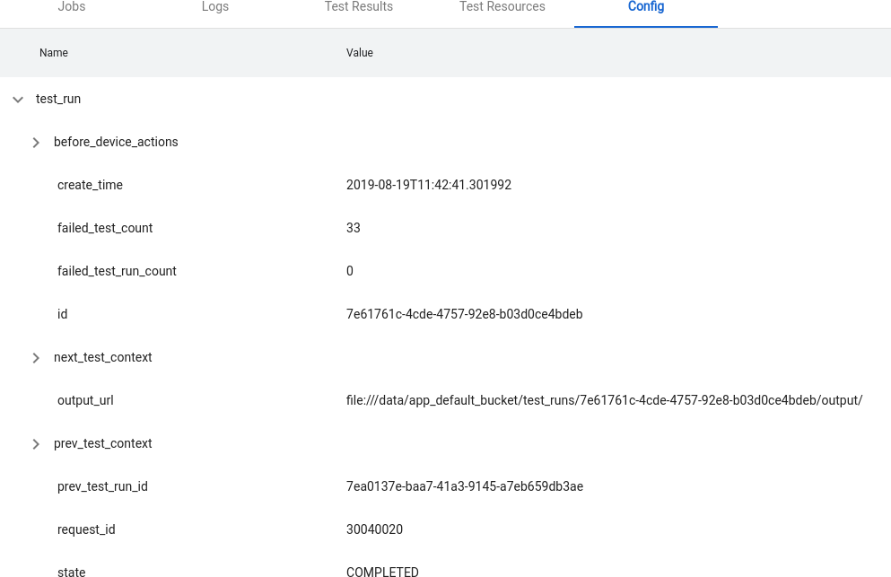 Guia de configuração de teste