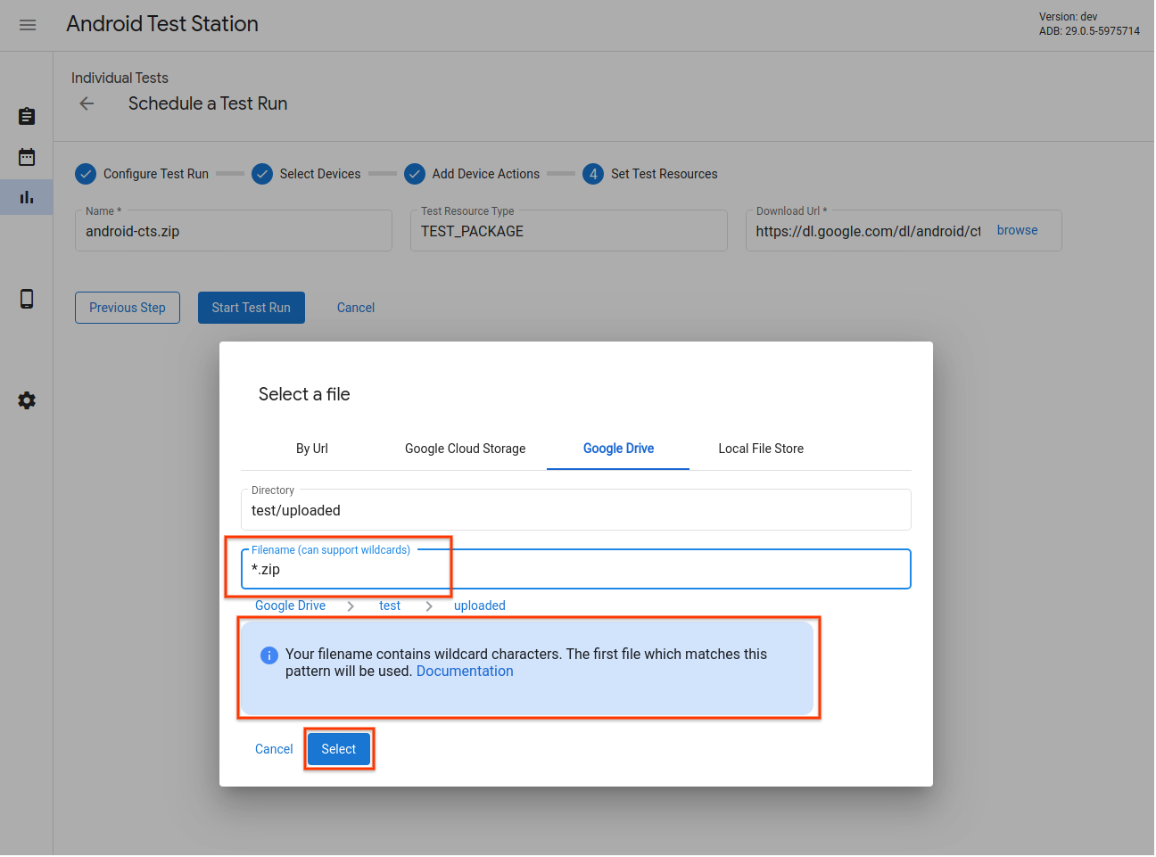 Test Resource Selector - Dukungan Pola Wildcard