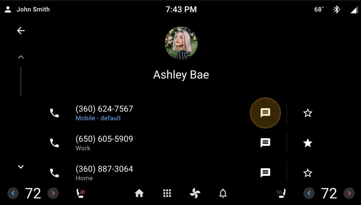 Halaman kontak aplikasi Dialer