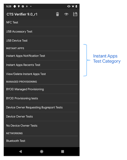 Test initiation