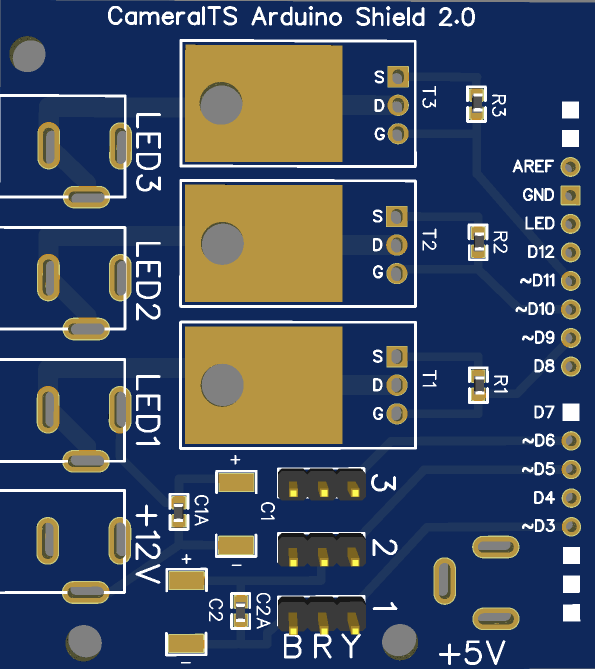 Vista dall'alto dello scudo di routing personalizzato