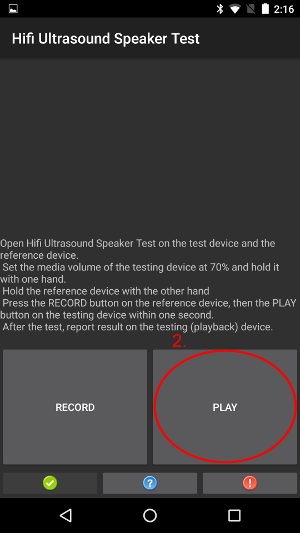 Speaker step 2, test device