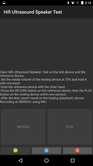Teste em andamento no dispositivo de referência