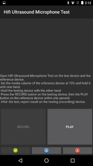 Dispositivo de referência enquanto o dispositivo de teste passa