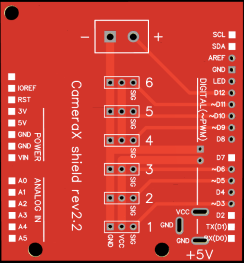 Arduino का शीर्ष दृश्य