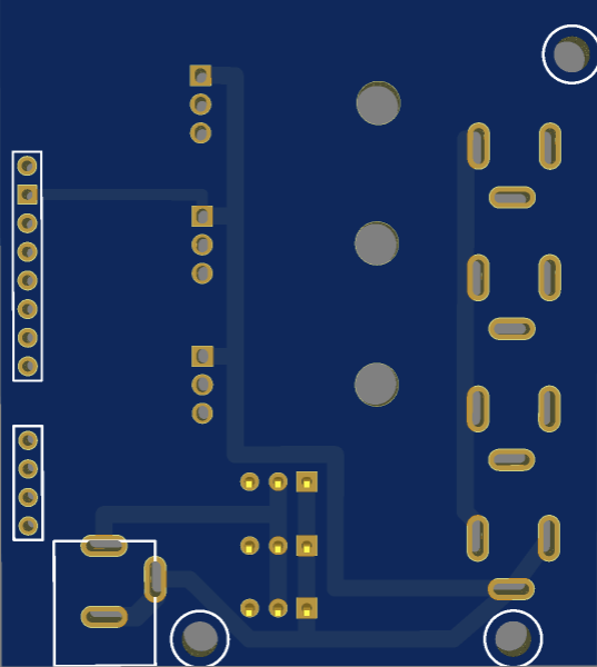 Vista dall'alto dello scudo di routing personalizzato