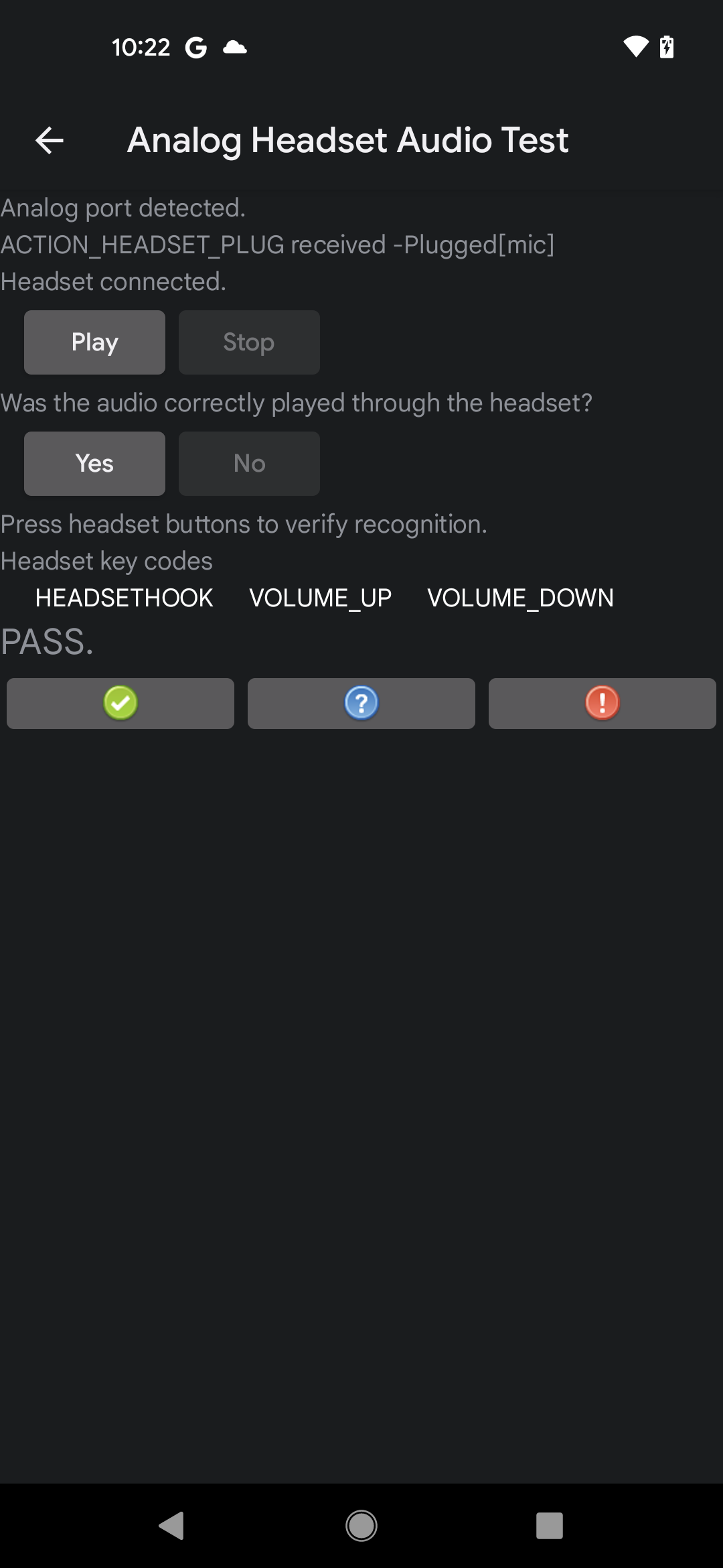UI for a passed test