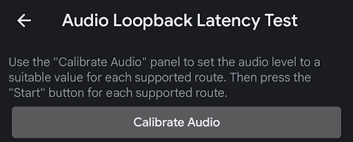 Teste de latência de loopback de áudio