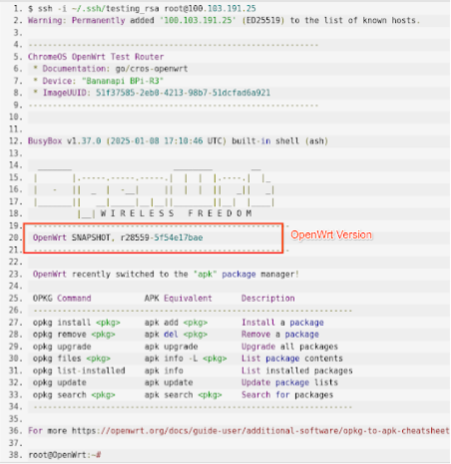 SSH-Verbindung zum AP herstellen