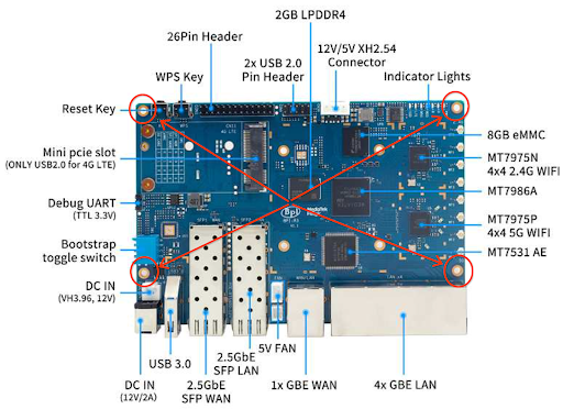 充电盒中的边角螺丝