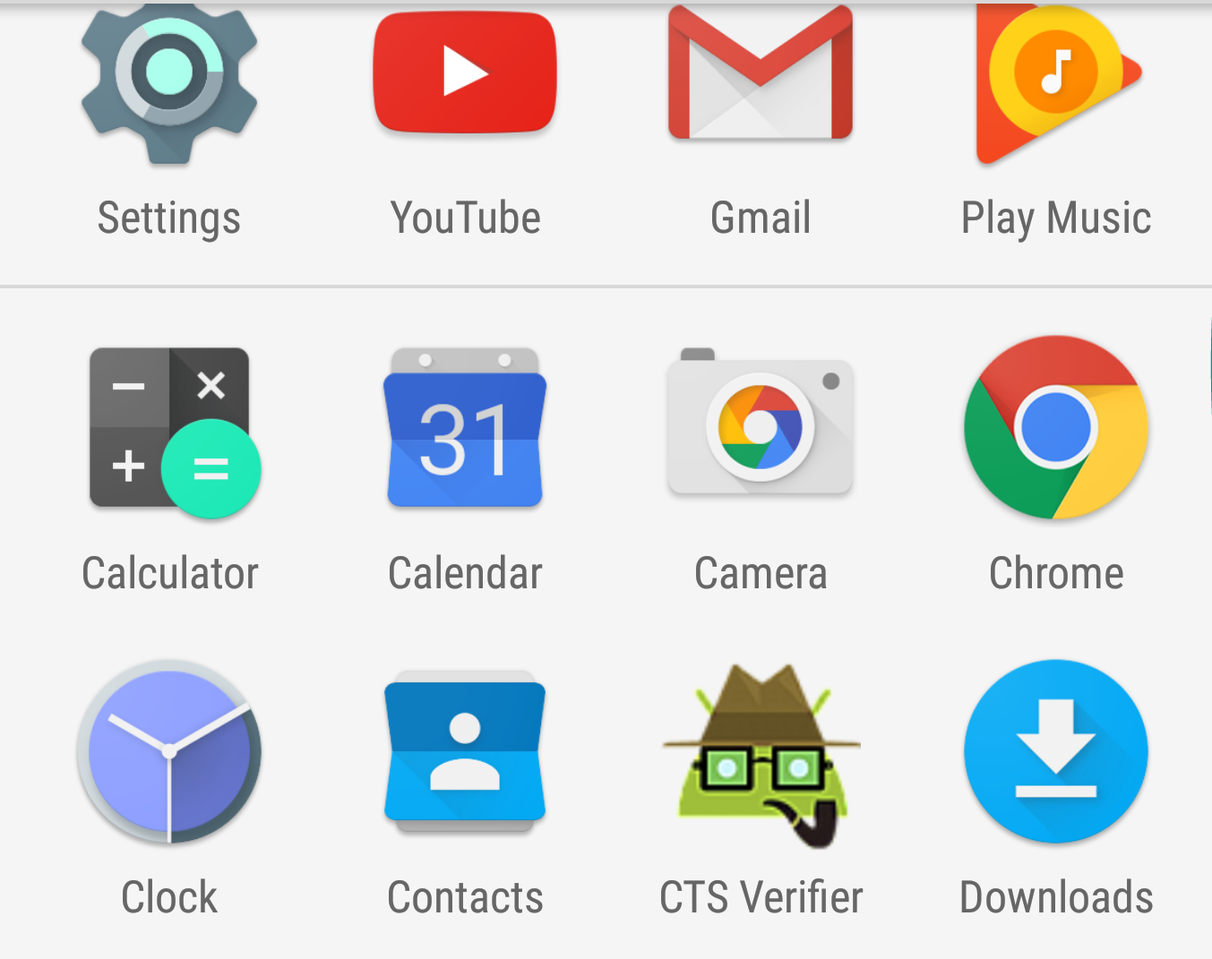 CTS Verifier-Symbol im Launcher