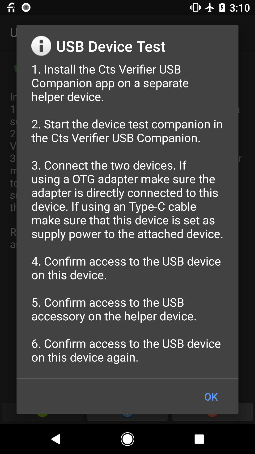 Test du périphérique USB