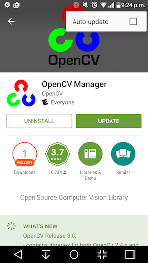 Cómo inhabilitar las actualizaciones automáticas de OpenCV Manager