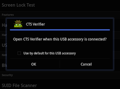 Test des accessoires USB CTS Verifier