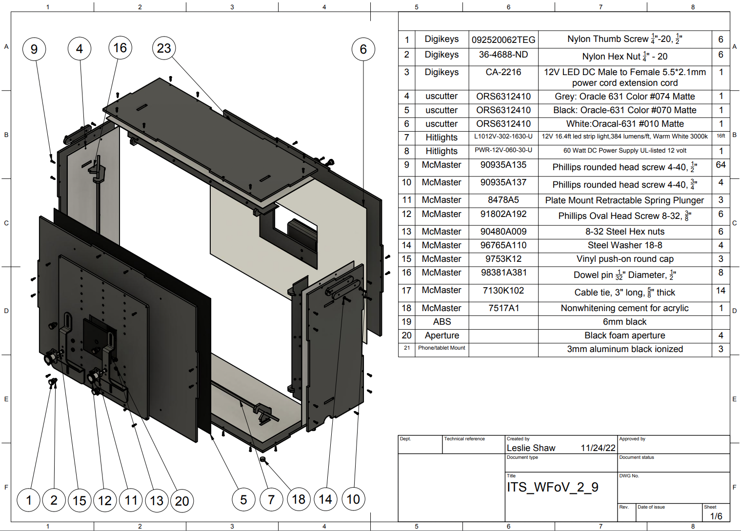 ภาพวาด CAD ของ WFOV ITS แบบใส่ในกล่อง