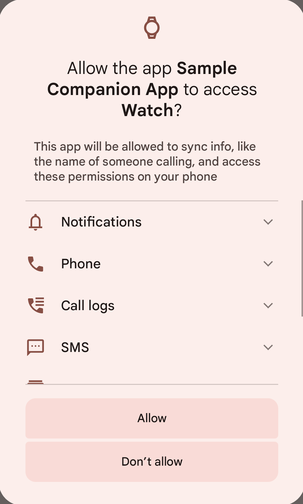 Dialog dialog profil perangkat smartwatch