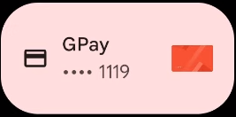 דוגמה למשבצת במגש ההתראות כשיש כרטיס אחד או יותר באפליקציית Wallet