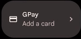 ตัวอย่างไทล์ในที่ร่มที่แสดงแอปการชำระเงิน NFC เริ่มต้น