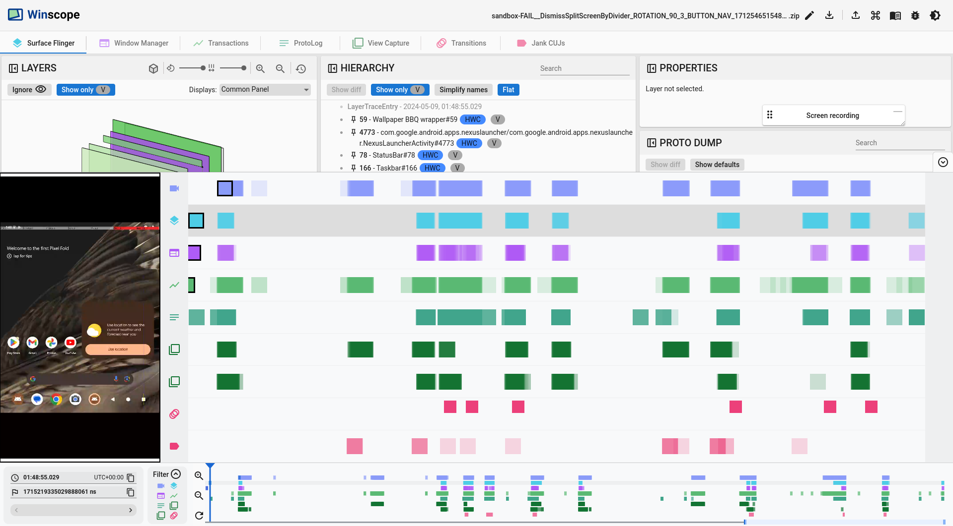 временная шкала_расширенная Expanded timeline view showing all traces