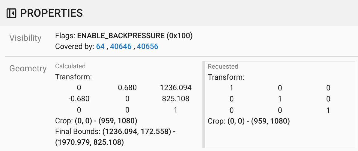 変換のプロパティ