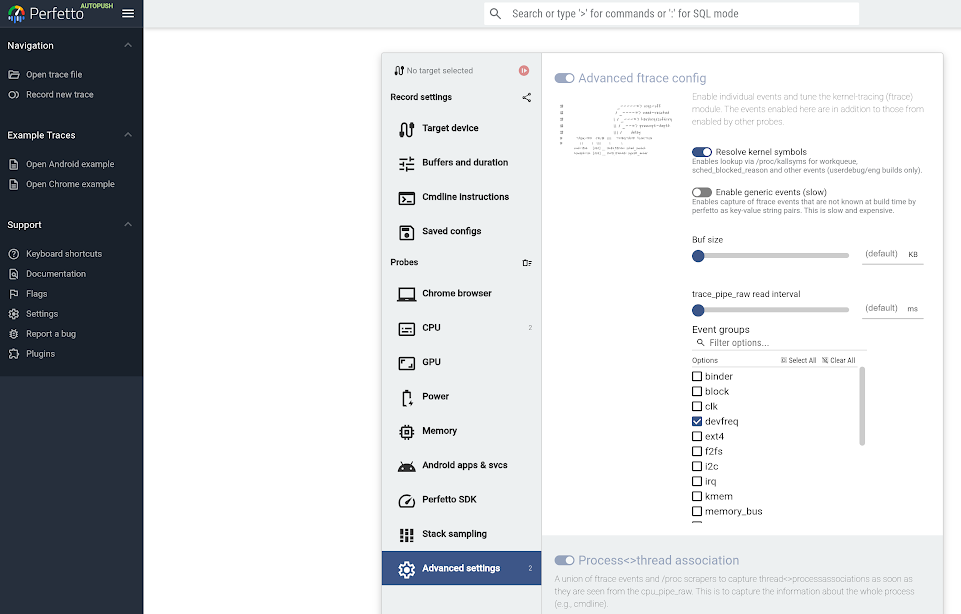 Attiva Frequenza per dispositivo