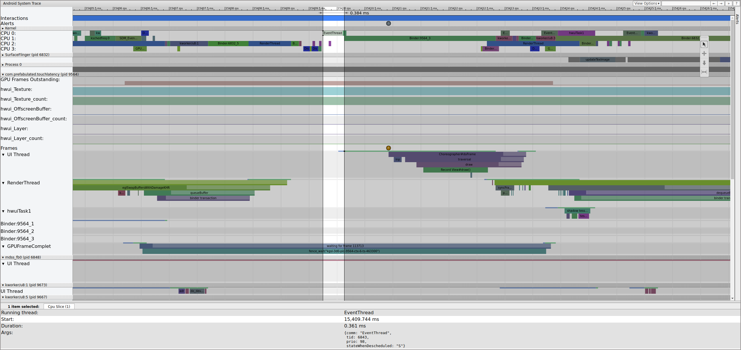 EventThread가 실행되는 일반 UI 파이프라인