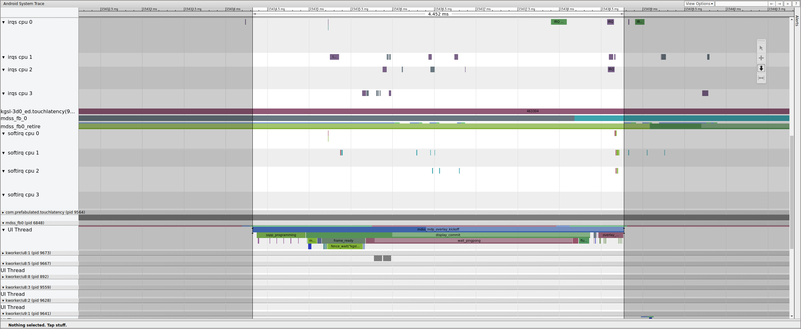 CPU 0에서 mdss_fb0 절전 모드 해제