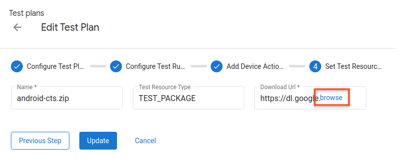 Définir des ressources de test