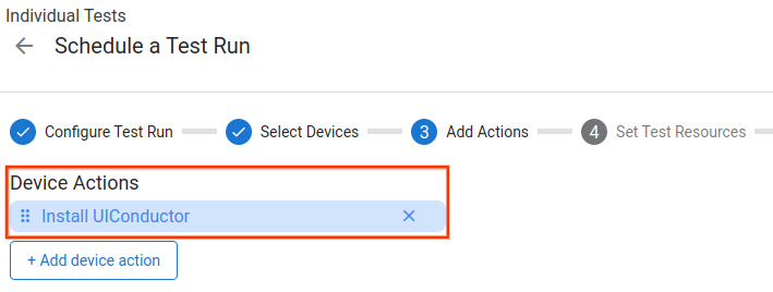 Ajouter des actions pour un appareil