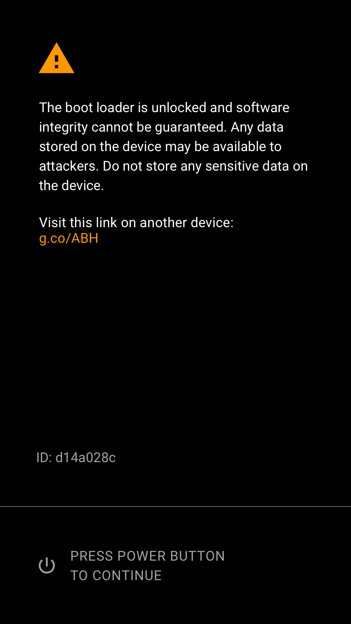 Example of an ORANGE screen