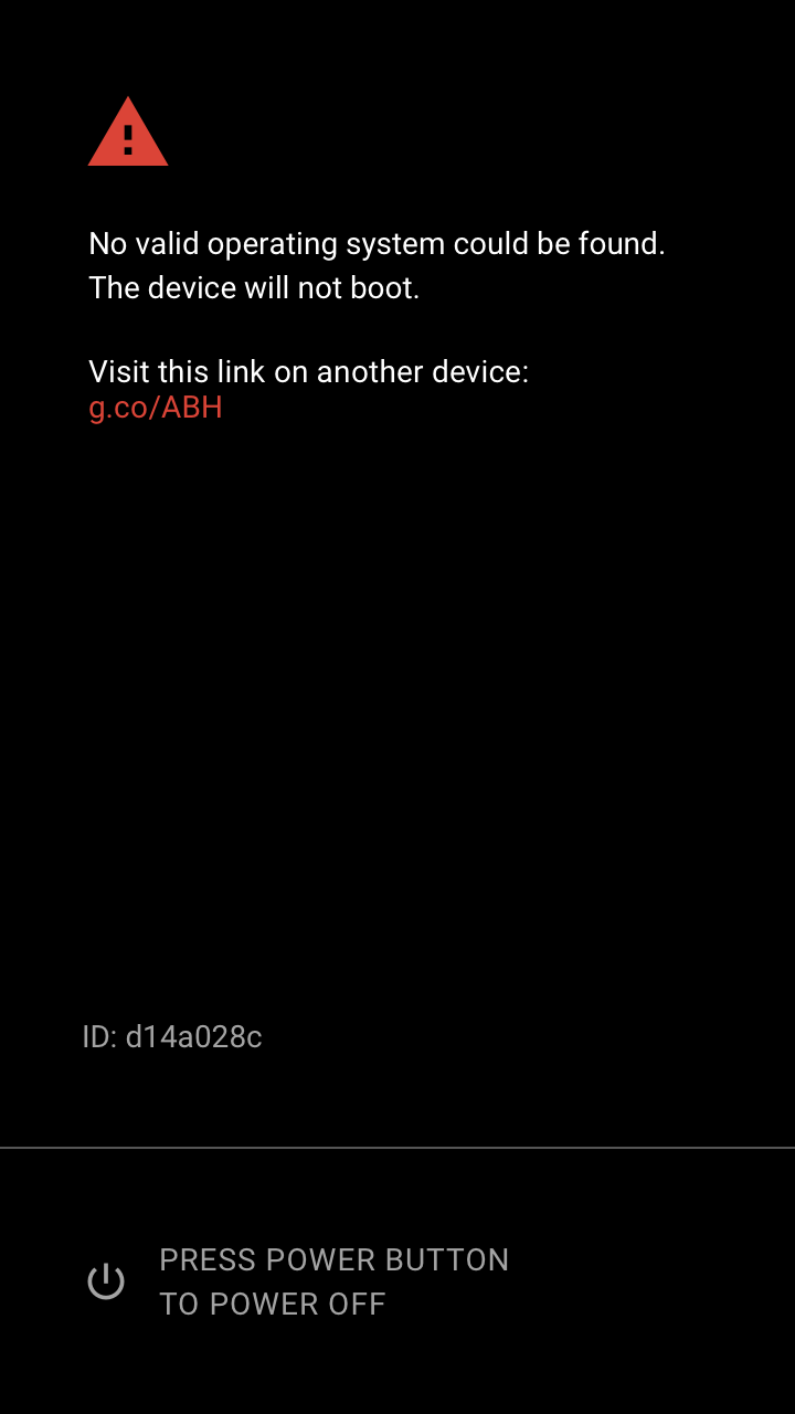 Example of a RED screen