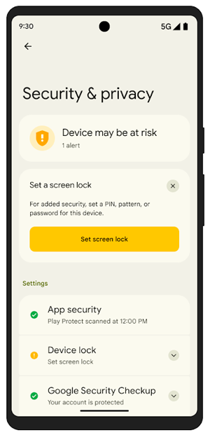 Настройки безопасности и конфиденциальности Security & privacy settings