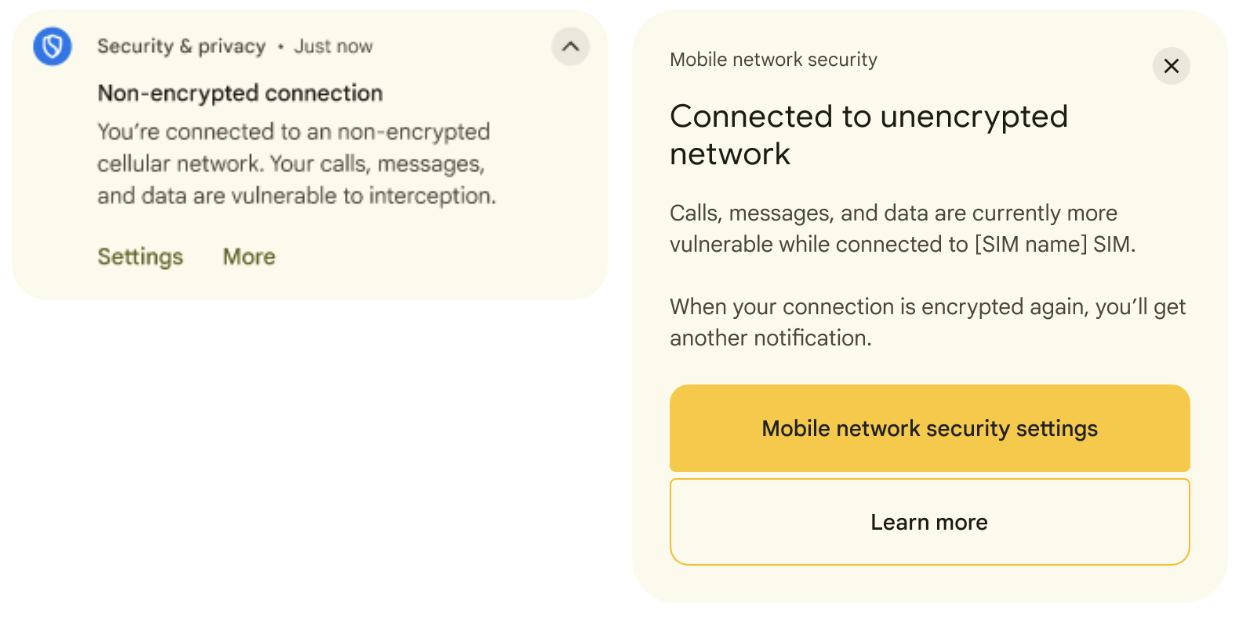 Benachrichtigung über unverschlüsseltes Netzwerk