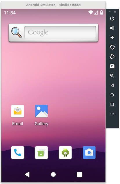 Android Emulator executando um AVD.