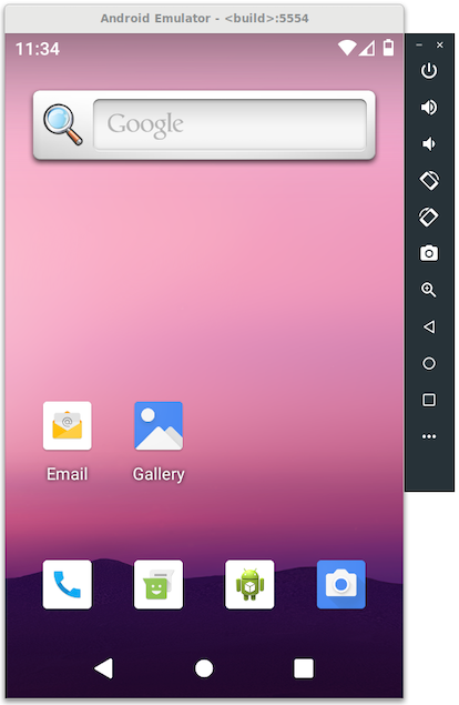 執行 AVD 的 Android Emulator