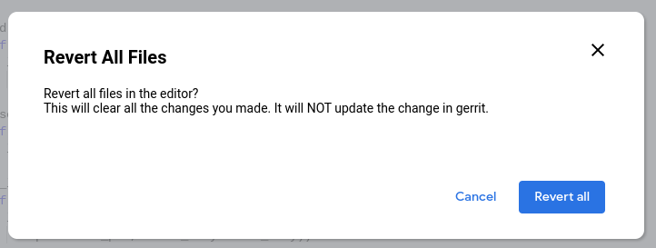Revert all files confirmation dialog box