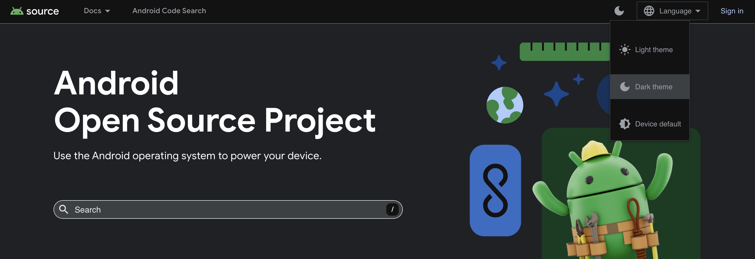 کنترلهای تم تاریک